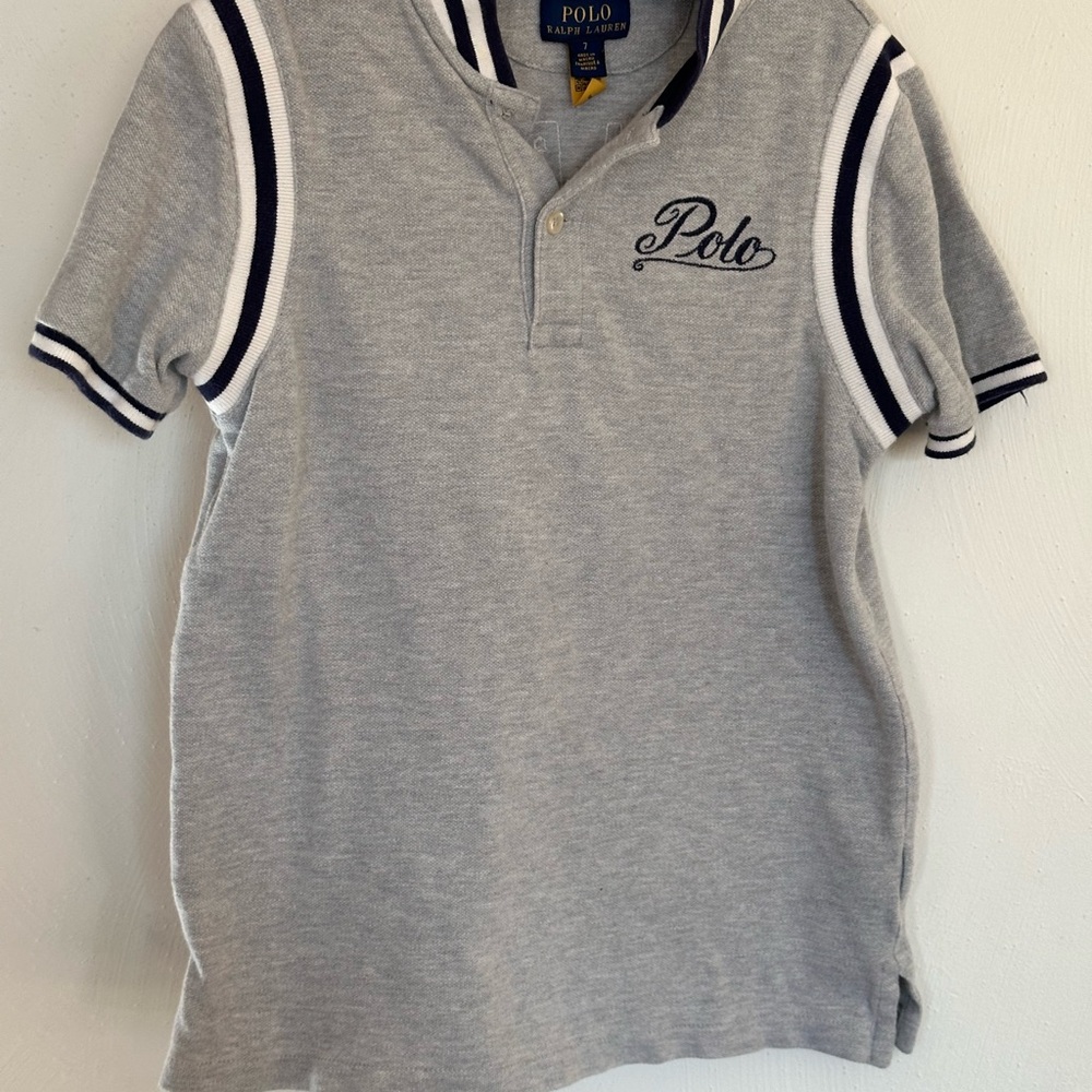 Rare POLO Ralph Lauren Blue Satin Varsity Letterman Jacket Boys 6/7 - Picture 4 of 14